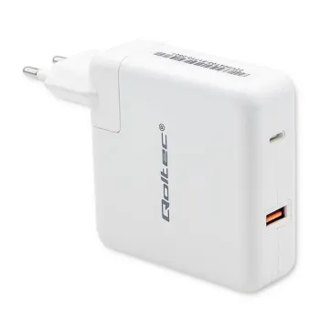 Qoltec Ładowarka GaN FAST 108W | 5-20V | 3-4.7A | USB C | Laptop | Smartfon | Biała