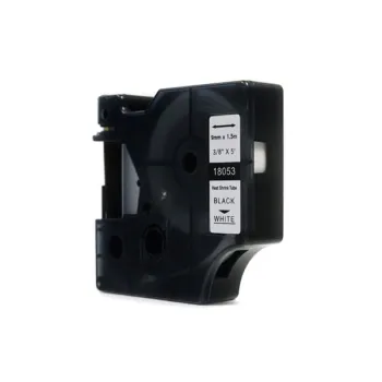 Taśma JetWorld Zamiennik Dymo Rhino Czarny na Białym (18053) rurka termokurczliwa 9mm x 1.5m