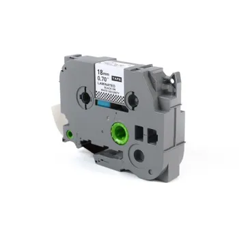 Taśma zabezpieczjąca JetWorld Czarny na Białym Zamiennik Brother 18mm x 8m TZe-SE4 (TZeSE4, TZSE4, TZ-SE4, AZeSE4, AZe-SE4)