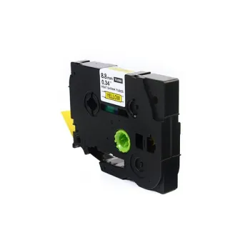 Taśma JetWorld Czarny na Żółtym Zamiennik Brother 9mm x 1.5m HSe-621 (HSE621, HS-621, HS621, HS2-621, HS2621, HSC-621, HSC621) rurka termokurczliwa