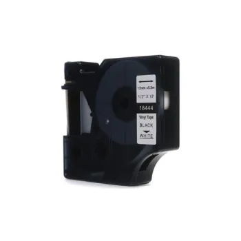 Taśma JetWorld Zamiennik Dymo Rhino Czarny na Białym 12mm x 5,5m Winylowa, Vinyl (18444) (S0718600)