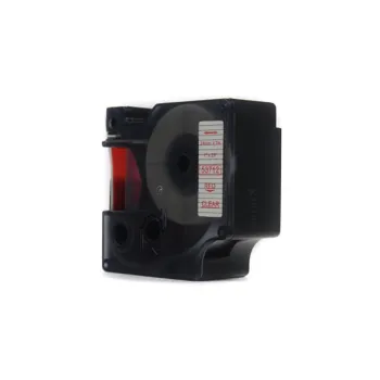 Taśma JetWorld Zamiennik Dymo D1 Czerwony na Przezroczystym, 24mm x 7m (53712)