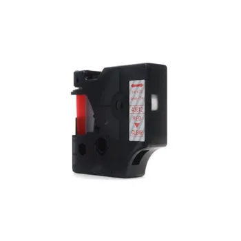 Taśma JetWorld Zamiennik Dymo D1 Czerwony na Przezroczystym 6mm x 7m  LM100, LM100+, LM200, LM300, LM400, LM420P, LM350, LM350D, LM360D, LM450D, LM260