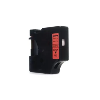 Taśma JetWorld Zamiennik Dymo D1 Czarny na Czerwonym 6mm x 7m LM100, LM100+, LM200, LM300, LM400, LM420P, LM350, LM350D, LM360D, LM450D, LM260P, LM120