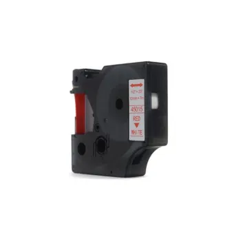 Taśma JetWorld Zamiennik Dymo D1 Czerwony na Białym 12mm x 7m LM100, LM100+, LM200, LM300, LM400, LM420P, LM350, LM350D, LM360D, LM450D, LM260P, LM120