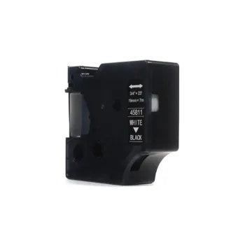 Taśma JetWorld Zamiennik Dymo D1 Biały na Czarnym, 19mm x 7m (45811) (S0720910)