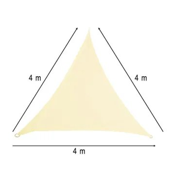 Żagiel przeciwsłoneczny LUARO ogrodowy tarasowy wodoodporny 4x4x4m trójkąt beżowy-898875