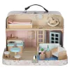 Domek dla lalek w walizce akcesoria drewniane mebelki-914838