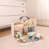 Domek dla lalek w walizce akcesoria drewniane mebelki-914852