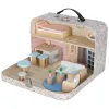 Domek dla lalek w walizce akcesoria drewniane mebelki-914839