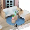 Domek dla lalek w walizce akcesoria drewniane mebelki-914841