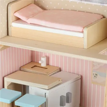 Domek dla lalek w walizce akcesoria drewniane mebelki-914845