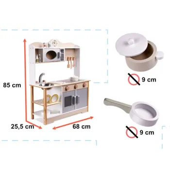 Kuchnia dla dzieci drewniana MDF LULILO KUKETO akcesoria 85cm-914474