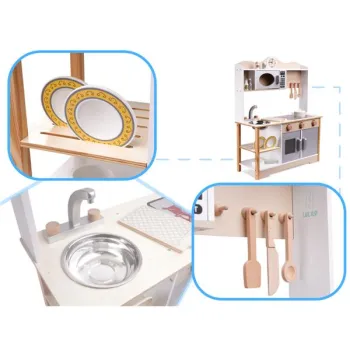 Kuchnia dla dzieci drewniana MDF LULILO KUKETO akcesoria 85cm-914473