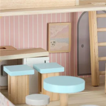 Domek dla lalek w walizce akcesoria drewniane mebelki-914844