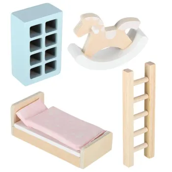 Domek dla lalek w walizce akcesoria drewniane mebelki-914850