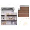 Domek dla lalek drewniany mebelki 70cm szary-915329