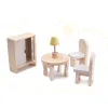 Domek dla lalek drewniany mebelki 70cm szary-915335