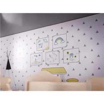 Domek dla lalek drewniany mebelki 70cm szary-915340