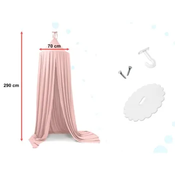 Baldachim kurtyna namiot tipi wiszący różowy-927946