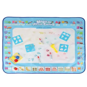 Mata wodna do malowania rysowania wodą mazaki pieczątki szablony wałek 100x80cm alfabet-929445