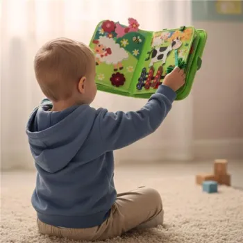 Książeczka sensoryczna edukacyjna manipulacyjna farma-929438