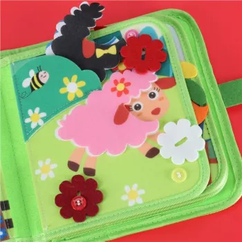 Książeczka sensoryczna edukacyjna manipulacyjna farma-929431