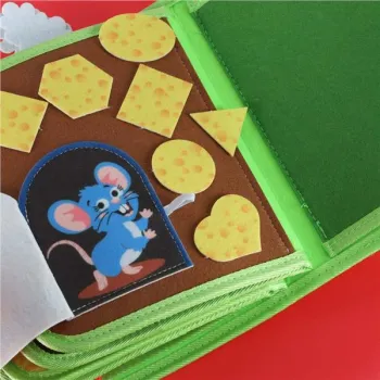 Książeczka sensoryczna edukacyjna manipulacyjna farma-929435