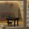 Domek dla lalek drewniany mebelki 78cm róż LED-930464