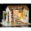 Domek dla lalek drewniany salon model do złożenia LED 8008-A 20,6cm