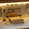 Domek dla lalek drewniany mebelki 78cm róż LED-930461