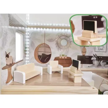 Domek dla lalek drewniany LULILO FLORO boho LED 78cm-930515