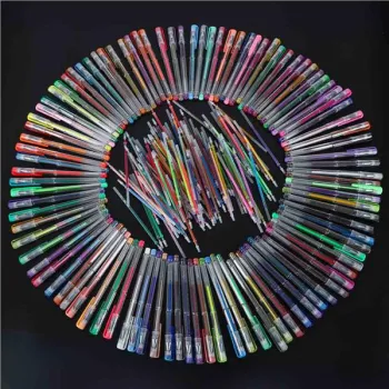 Długopisy żelowe kolorowe w etui 100 sztuk + 100 wkładów-932591