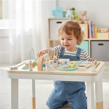 Tablica manipulacyjna LULILO LUDO stolik drewniany sensoryczny 2w1 różowy-937577